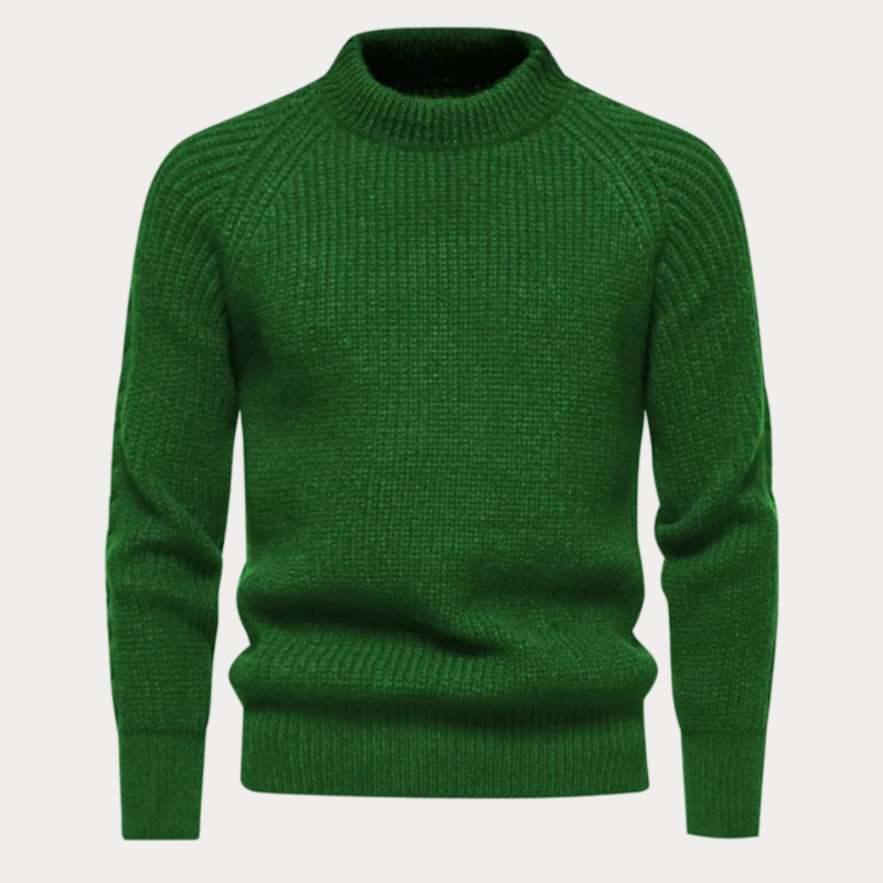 Adrian | Cozy Ribbed Knit Mock-Neck Sweater - Valereo