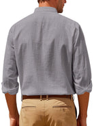Andrew | Breathable Linen Band-Collar Shirt - Valereo