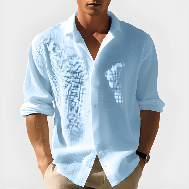 Andrew | Breathable Textured Linen Shirt - Valereo