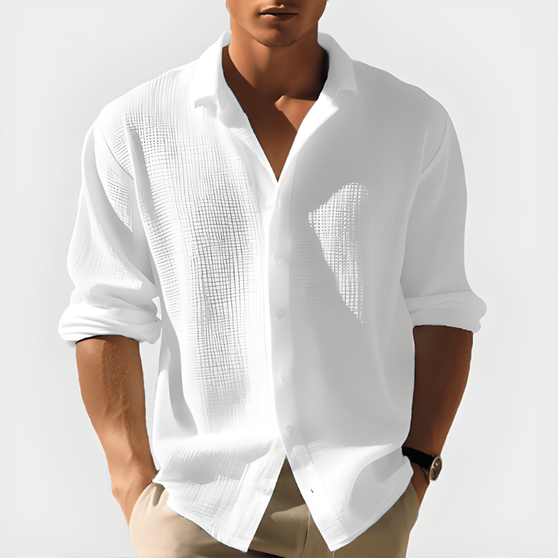 Andrew | Breathable Textured Linen Shirt - Valereo