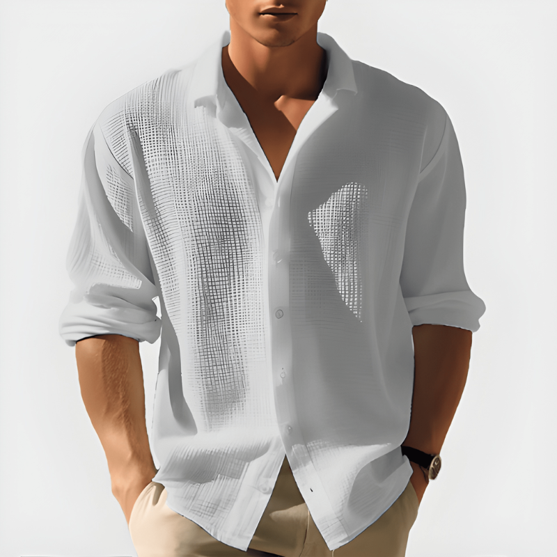 Andrew | Breathable Textured Linen Shirt - Valereo