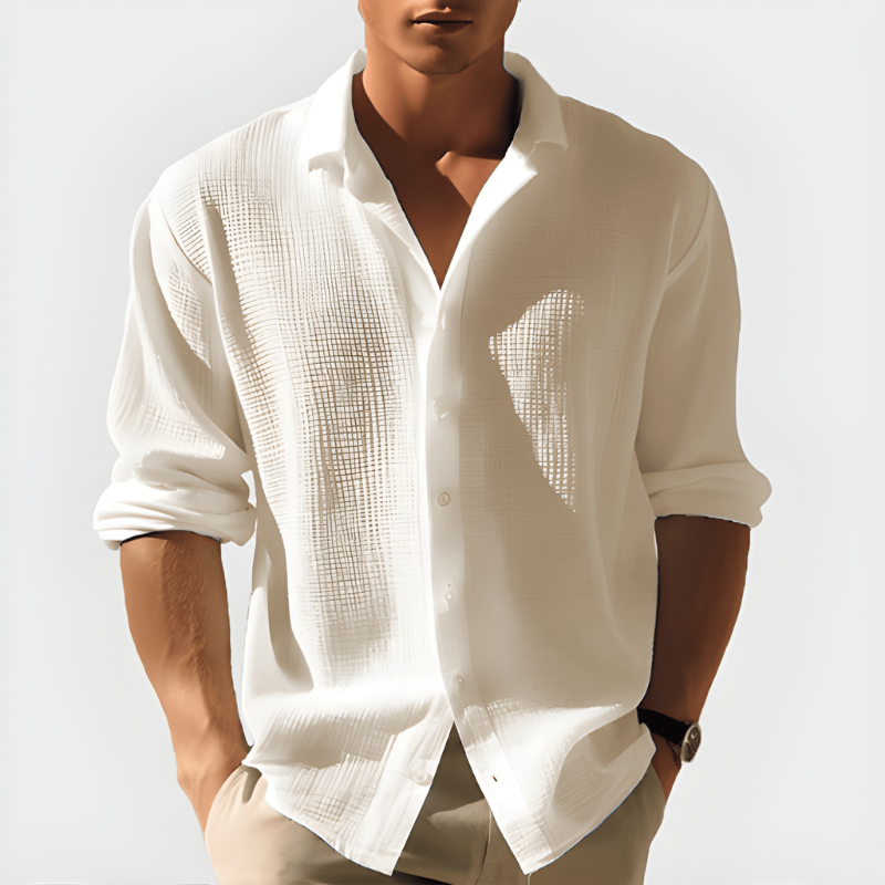 Andrew | Breathable Textured Linen Shirt - Valereo