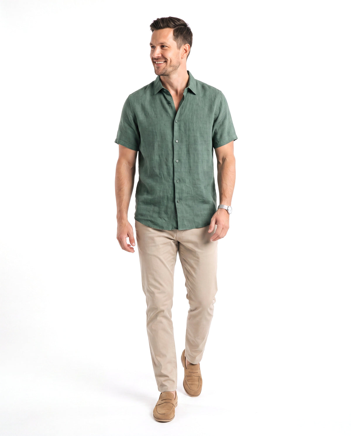 Andrew | Casual Linen Short-Sleeve Shirt - Valereo