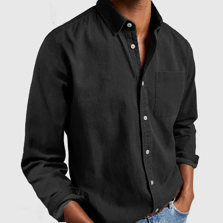 Andrew | Classic Denim Button-Up Shirt - Valereo