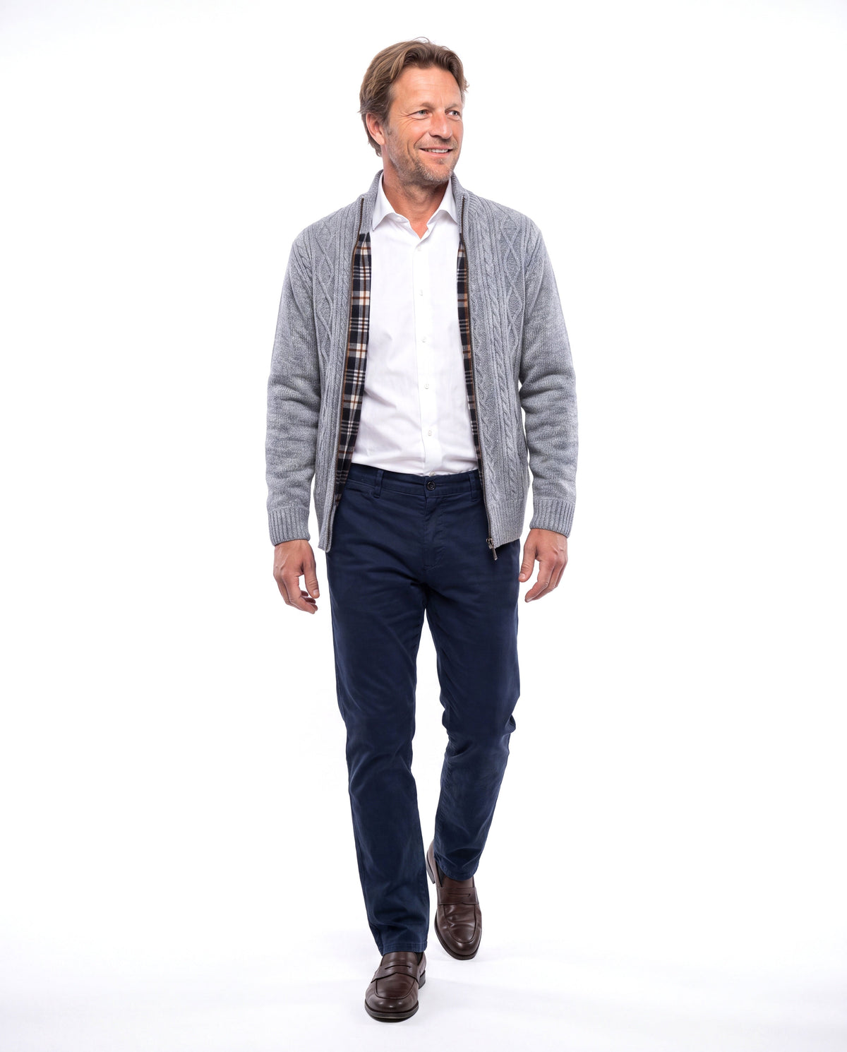 Andrew | Cozy Cable-Knit Zip Cardigan - Valereo