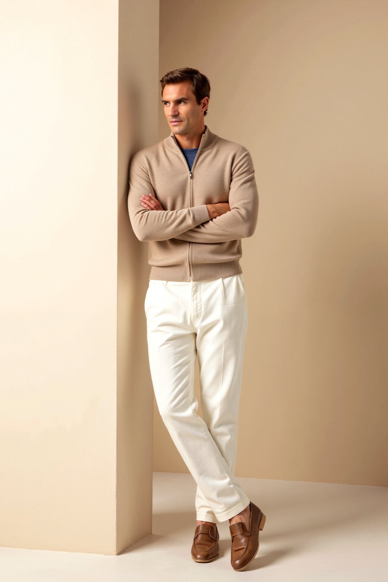Andrew | Modern Full-Zip Knit Cardigan - Valereo