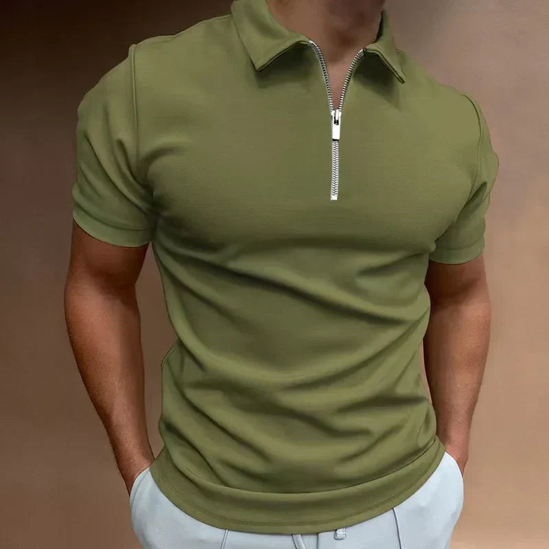 Andrew | Modern Zip-Collar Polo Shirt - Valereo