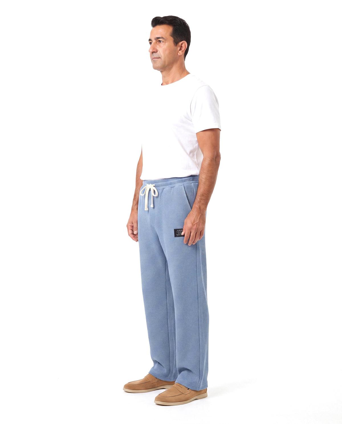 Andrew | Relaxed Waffle-Knit Drawstring Trousers - Valereo