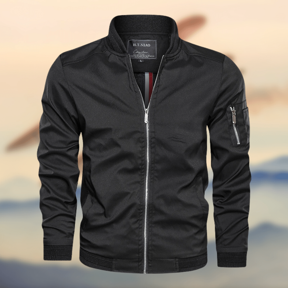 Andrew | Stylish Zip-Pocket Bomber Jacket - Valereo