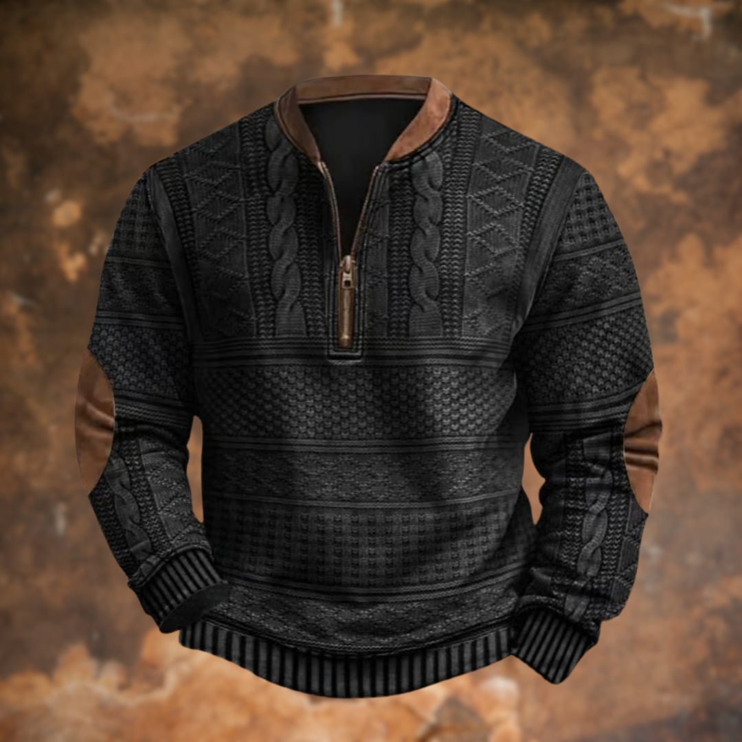 Anthony | Classic Cable Knit Half-Zip Sweater - Valereo