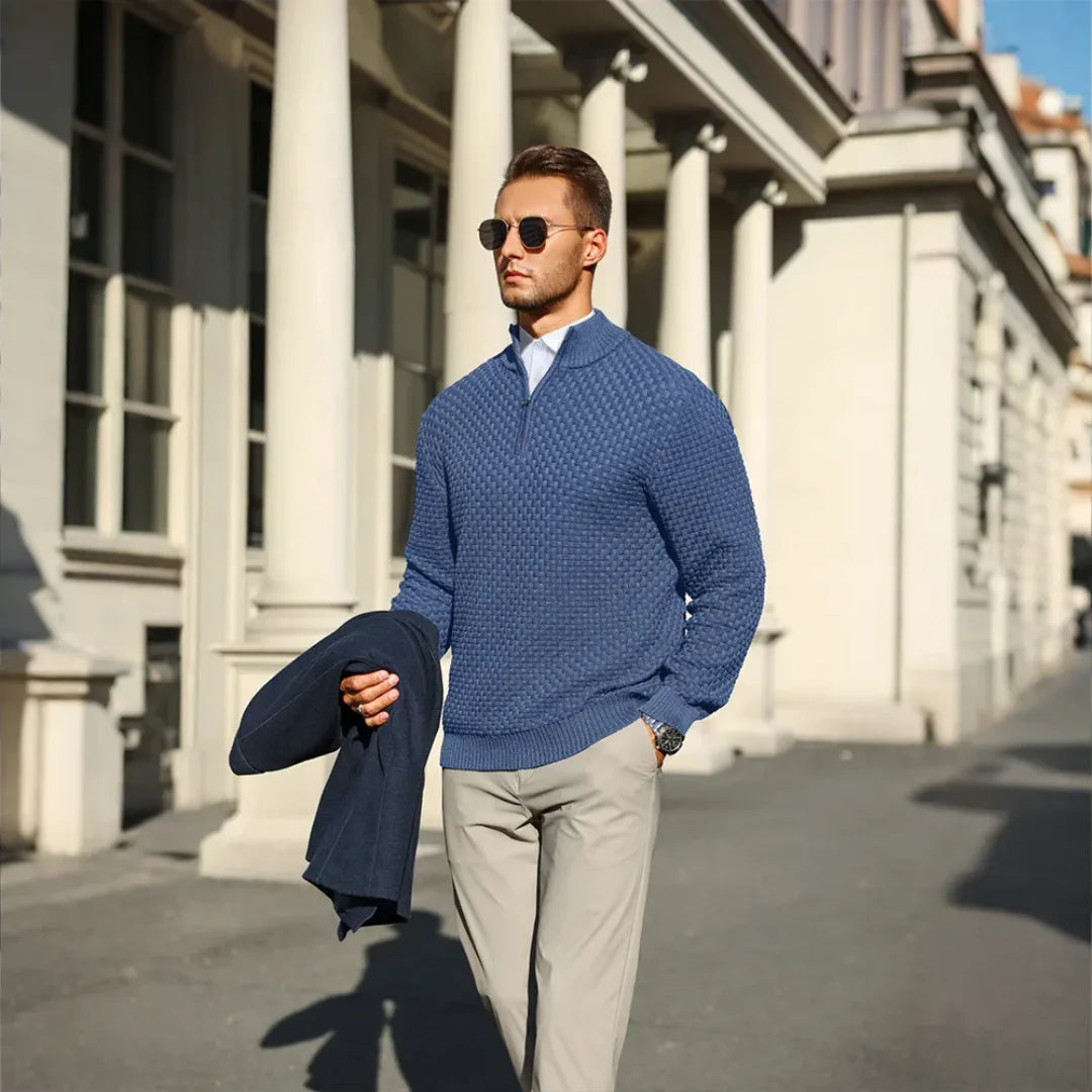Anthony | Modern Quarter-Zip Knit Sweater - Valereo