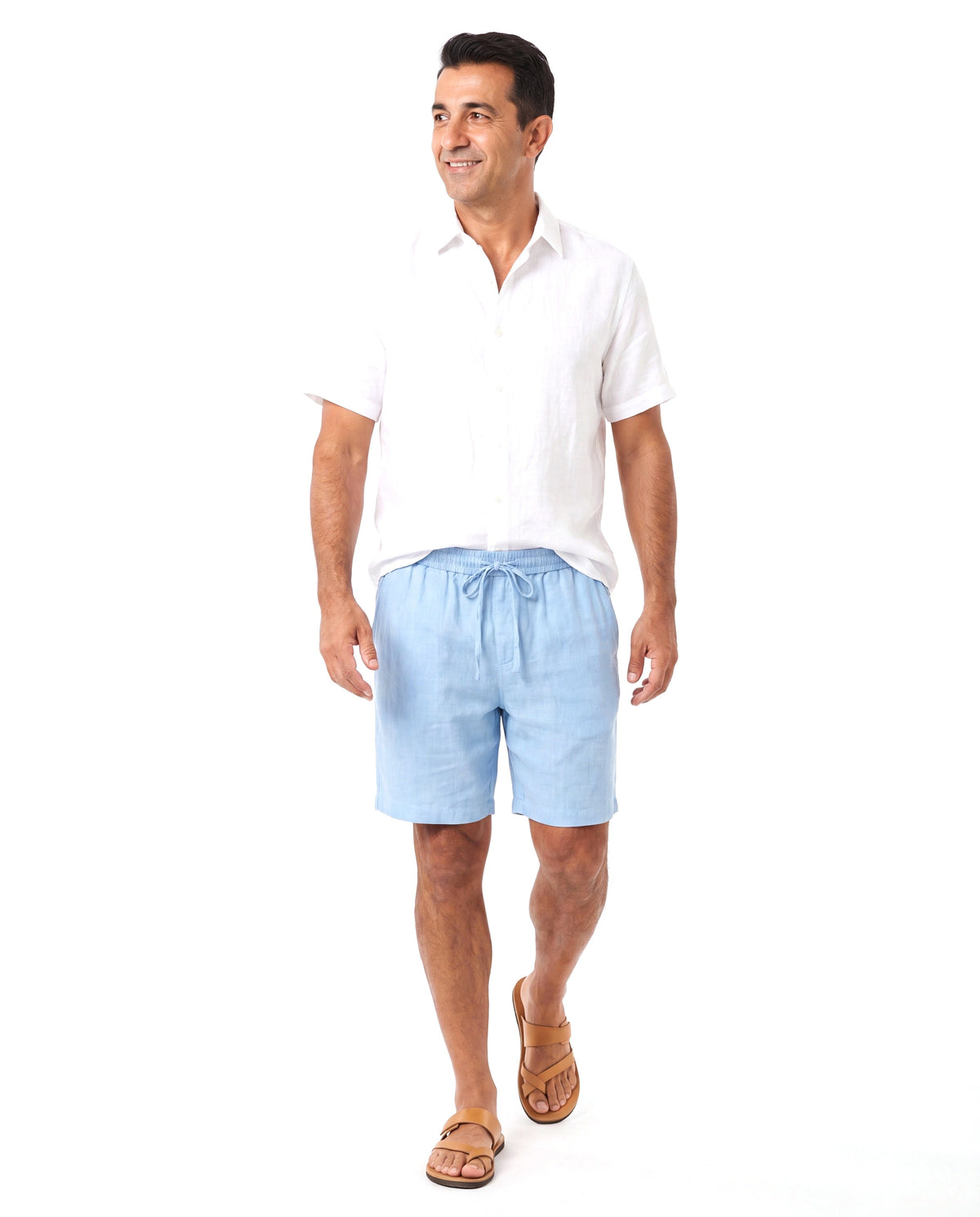 Anthony | Relaxed Linen Drawstring Shorts - Valereo