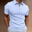 Men's Ribbed Zip Polo Short Sleeve