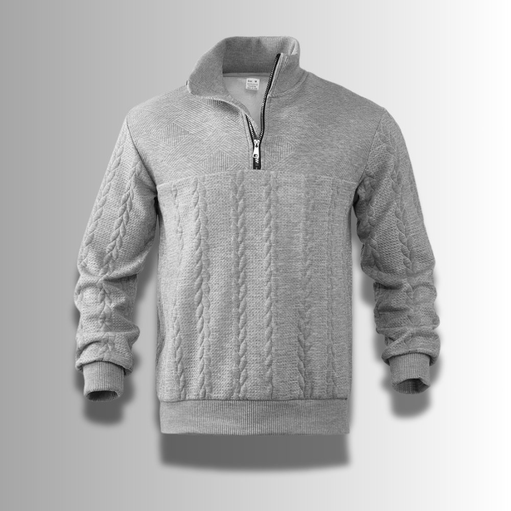 Austin | Classic Cable Knit Quarter-Zip Sweater - Valereo