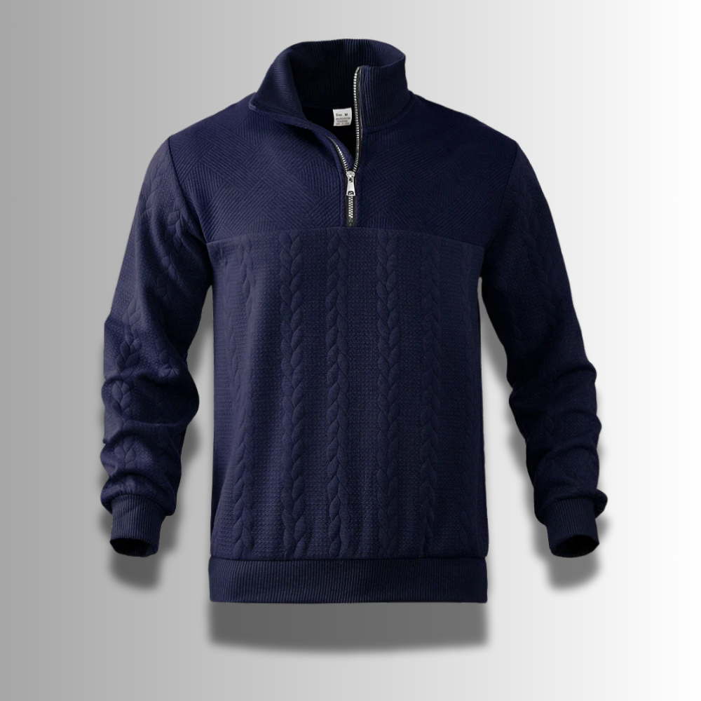 Austin | Classic Cable Knit Quarter-Zip Sweater - Valereo