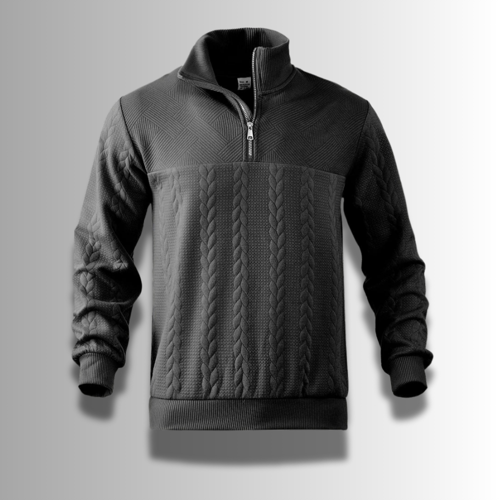 Austin | Classic Cable Knit Quarter-Zip Sweater - Valereo