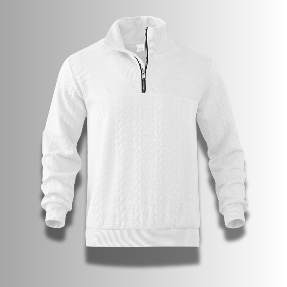 Austin | Classic Cable Knit Quarter-Zip Sweater - Valereo