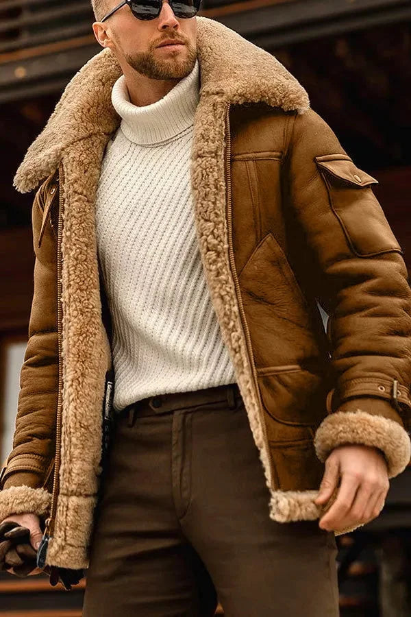 Austin | Premium Shearling Aviator Jacket - Valereo