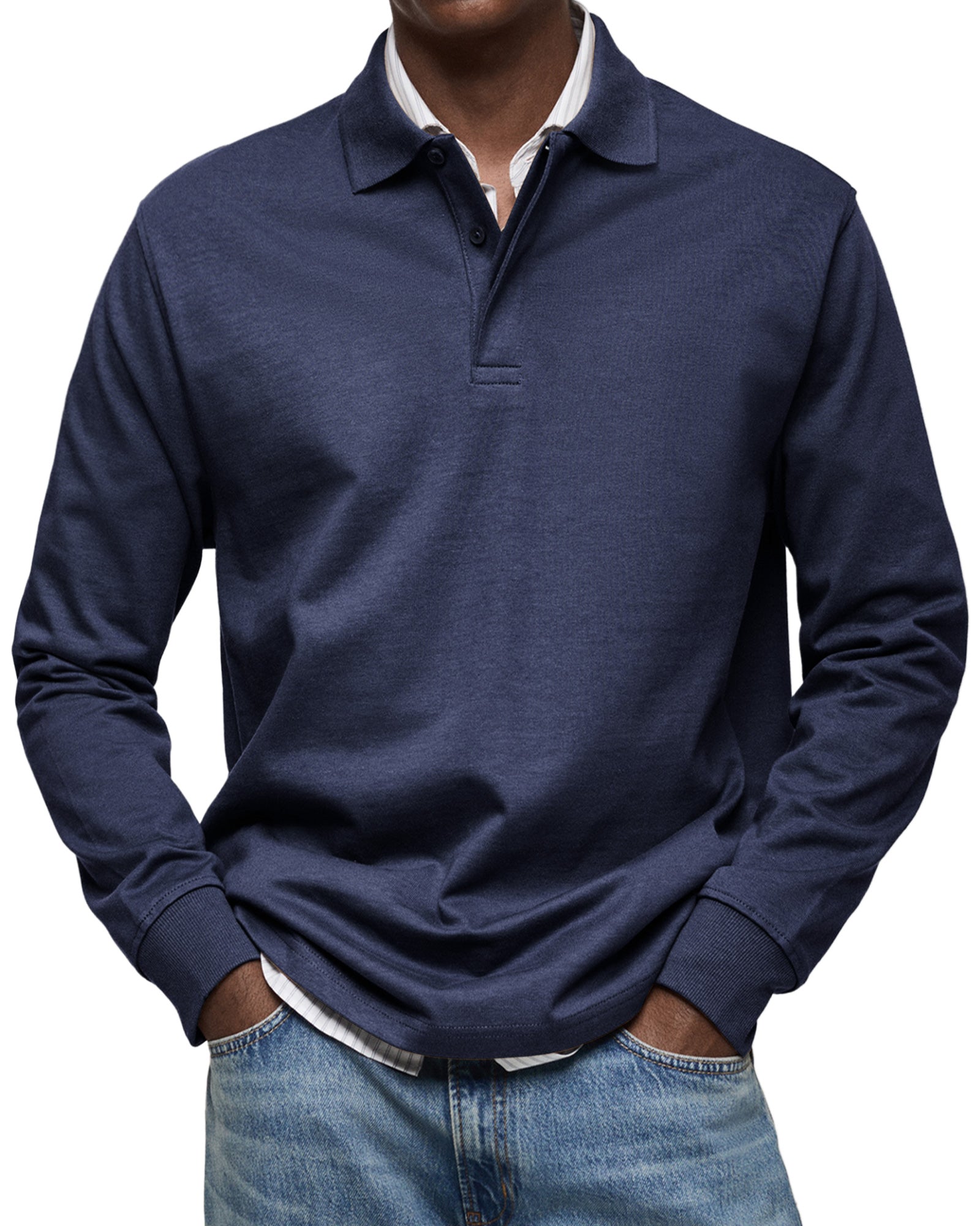 Austin | Relaxed Long Sleeve Polo Shirt - Valereo