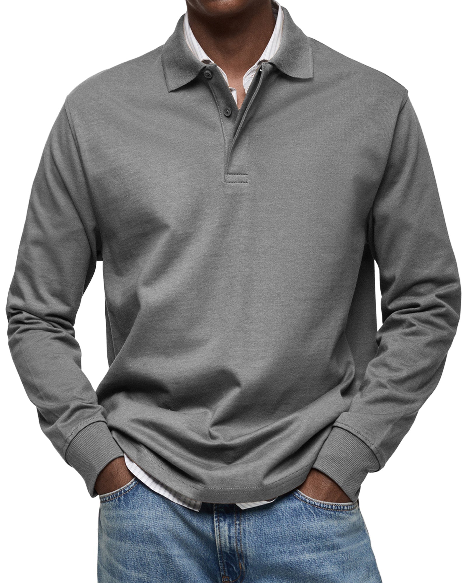 Austin | Relaxed Long Sleeve Polo Shirt - Valereo