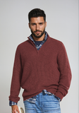 Men's Quarter Zip Knit Sweater Ribbed Texture