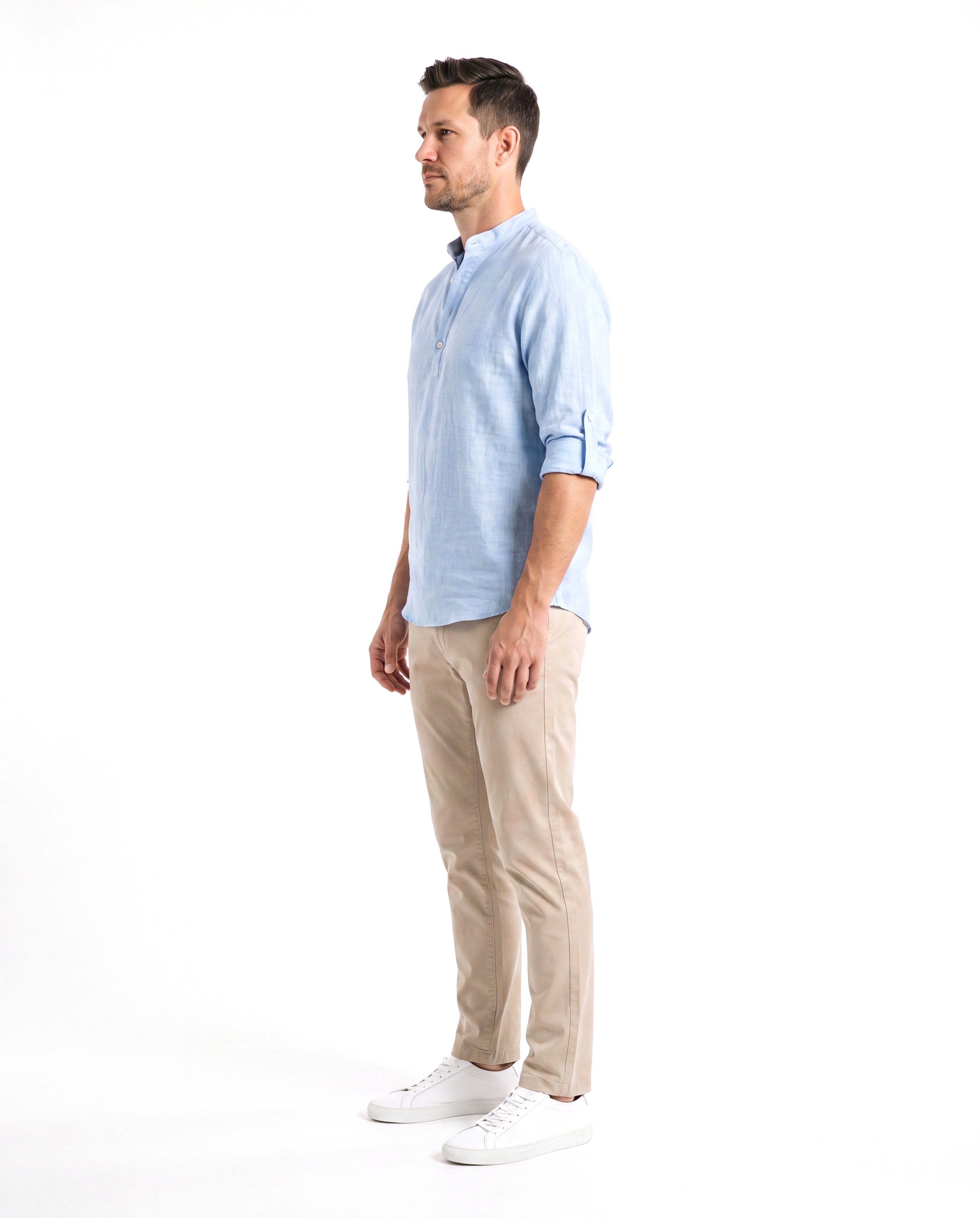 Men's Linen Shirt with Reinforced Cuffs