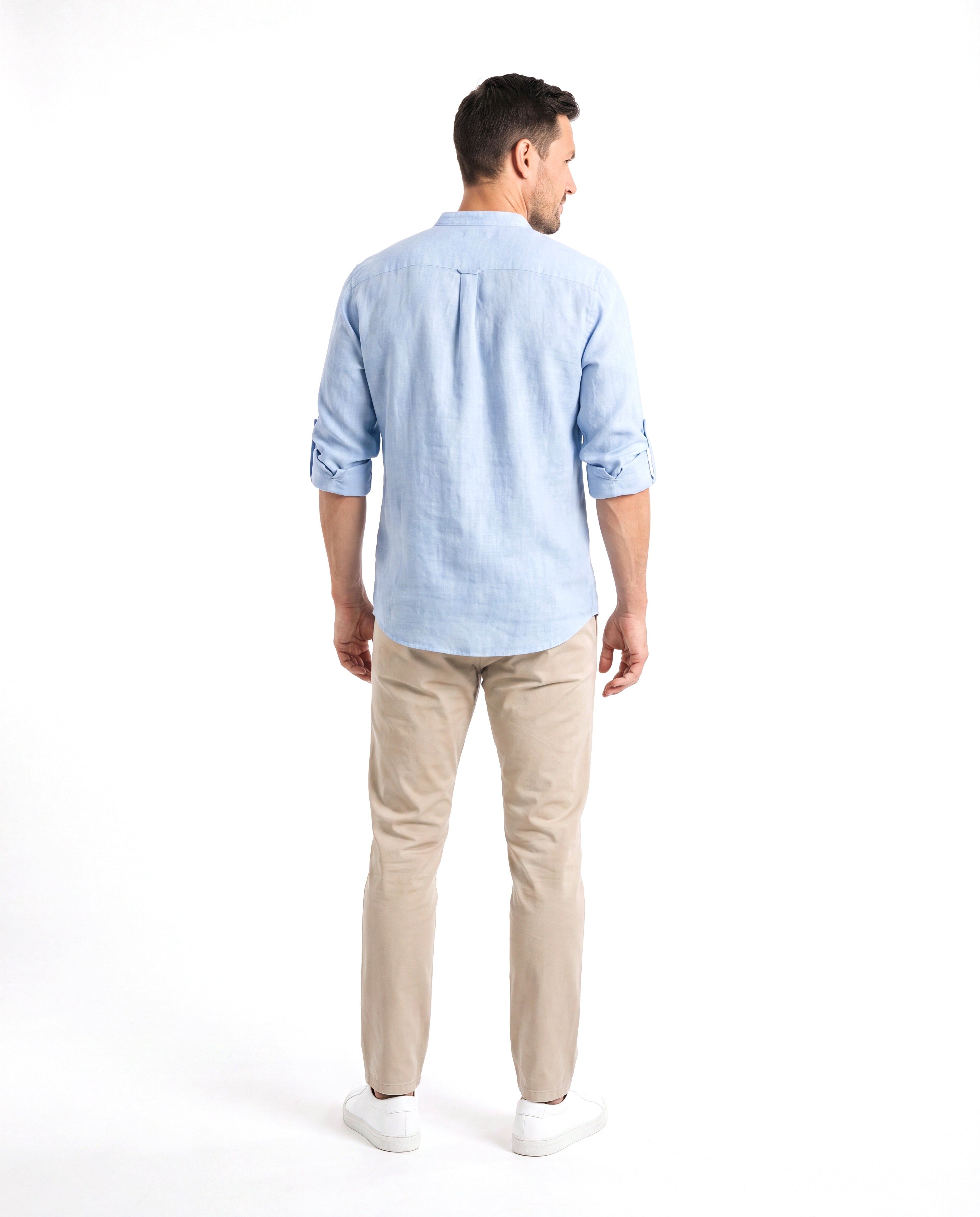 Men's Linen Shirt with Reinforced Cuffs