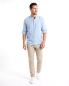 Men's Linen Shirt with Reinforced Cuffs