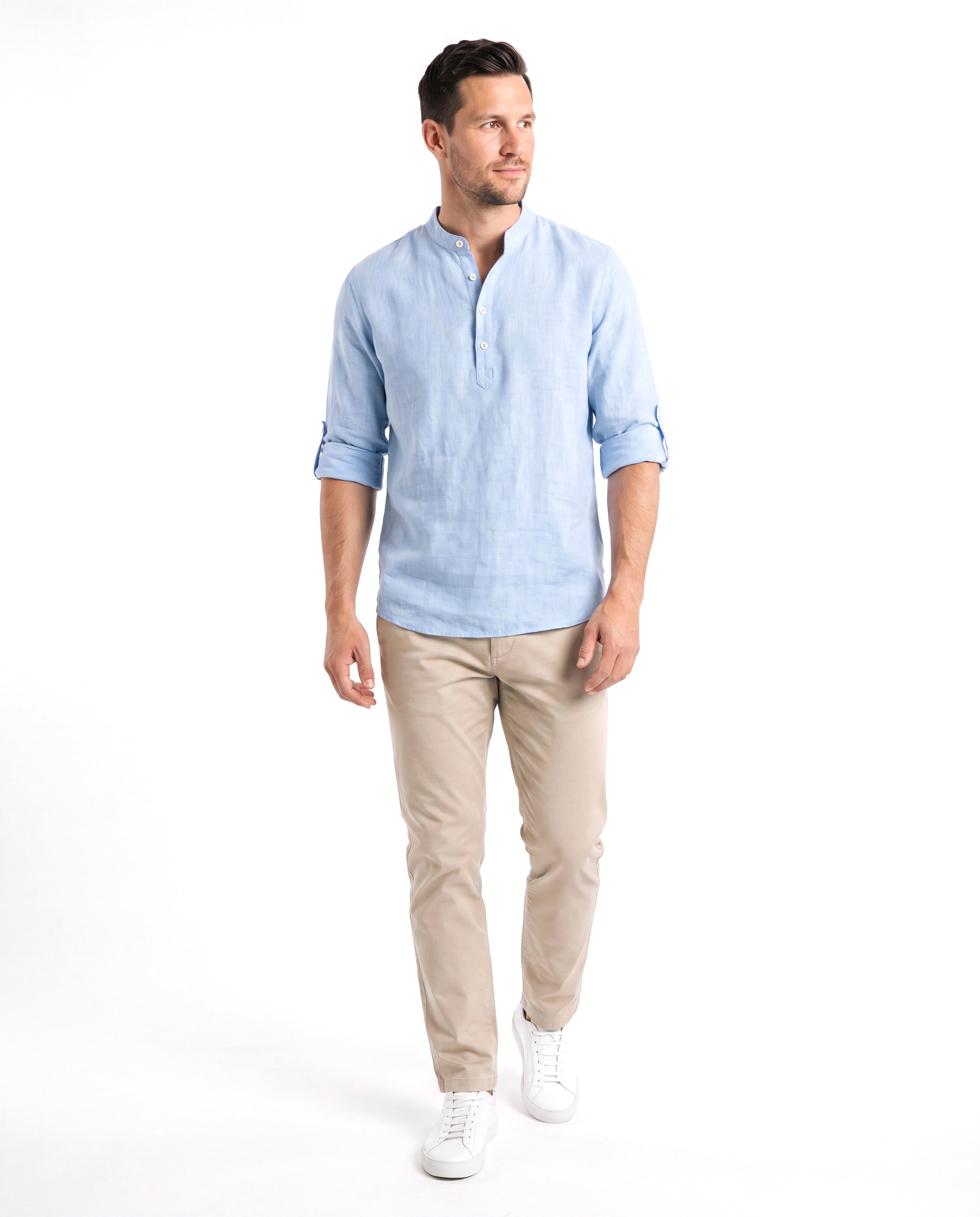 Men's Linen Shirt with Reinforced Cuffs
