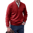 Men's Quarter Zip Cashmere Sweater Ribbed Trim