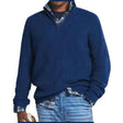 Men's Quarter Zip Knit Sweater Ribbed Mock Neck