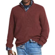 Men's Quarter Zip Knit Sweater Ribbed Mock Neck
