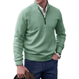 Men's Quarter Zip Cashmere Sweater Ribbed Trim
