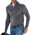 Men's Merino Wool Quarter Zip Sweater Ribbed Trim