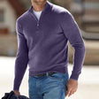 Men's Merino Wool Quarter Zip Sweater Ribbed Trim