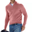 Men's Merino Wool Quarter Zip Sweater Ribbed Trim