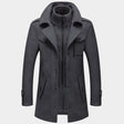 Men's Wool Blend Peacoat Layered Collar