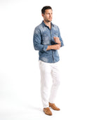 Men's Cotton Denim Shirt with Chest Pockets