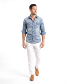 Men's Cotton Denim Shirt with Chest Pockets