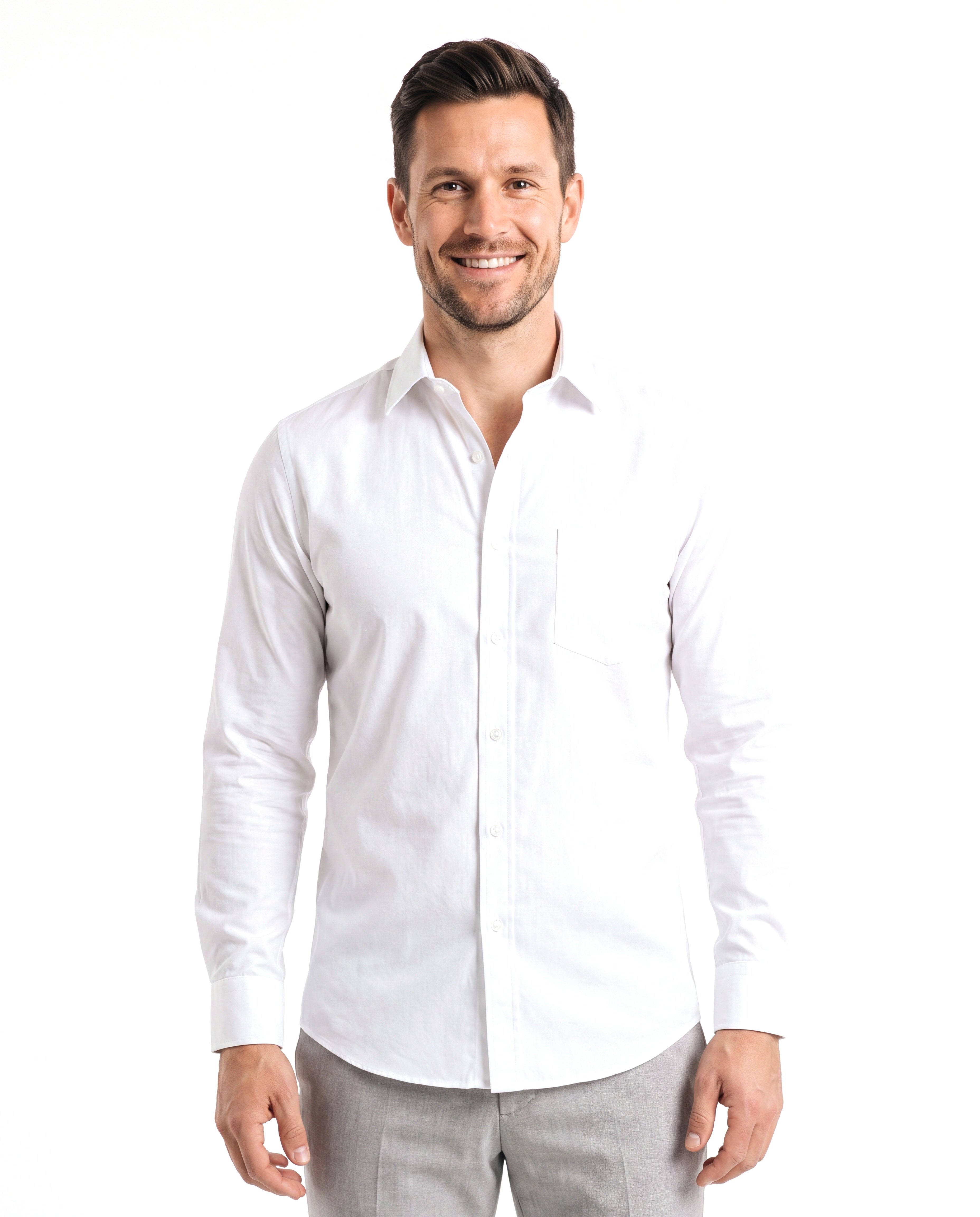 Men's Cotton Shirt with Classic Collar