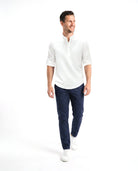 Men's Linen Shirt with Mandarin Collar
