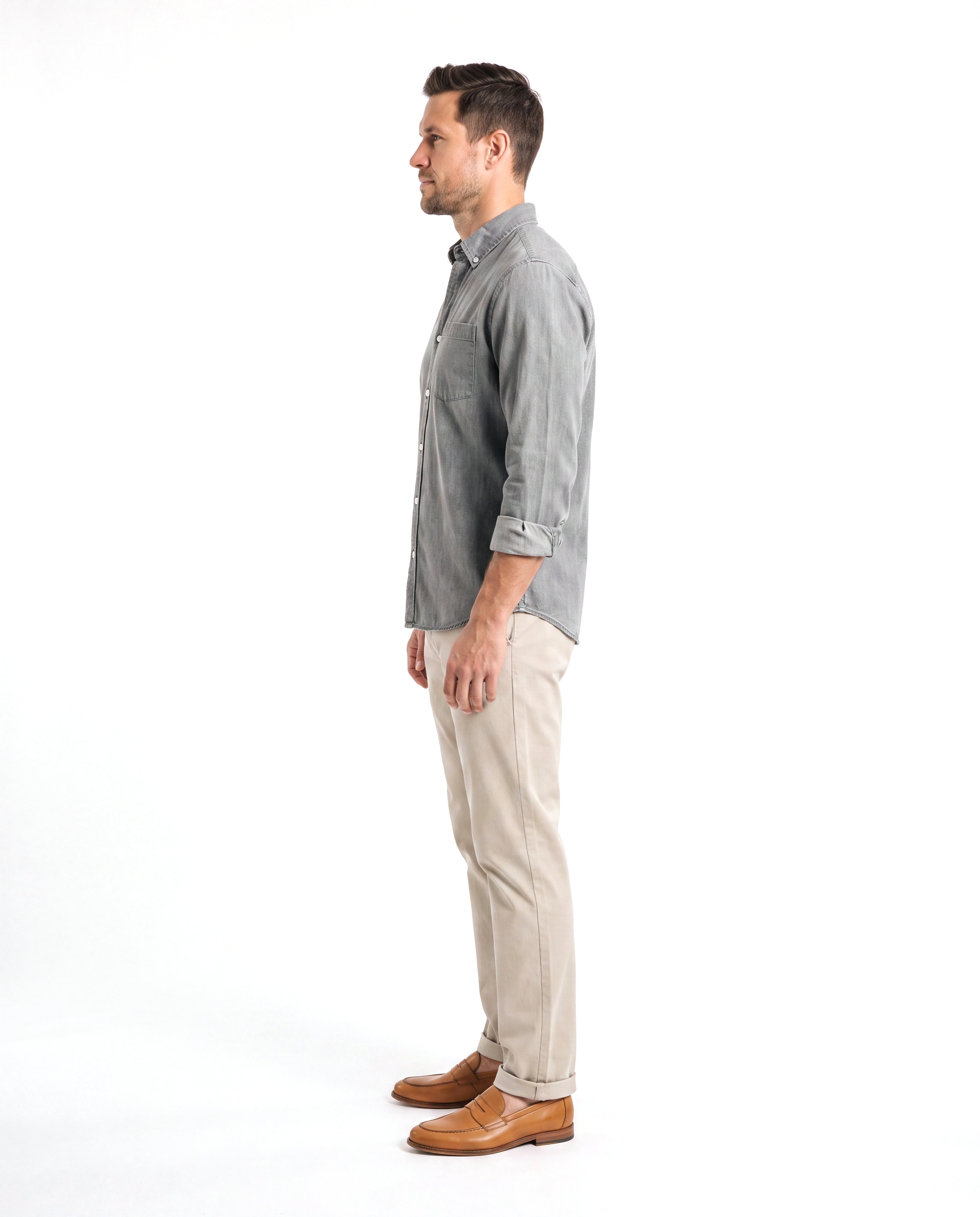 Men's Denim Shirt with Chest Pockets