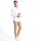 Men's Cotton Shirt with Refined Collar