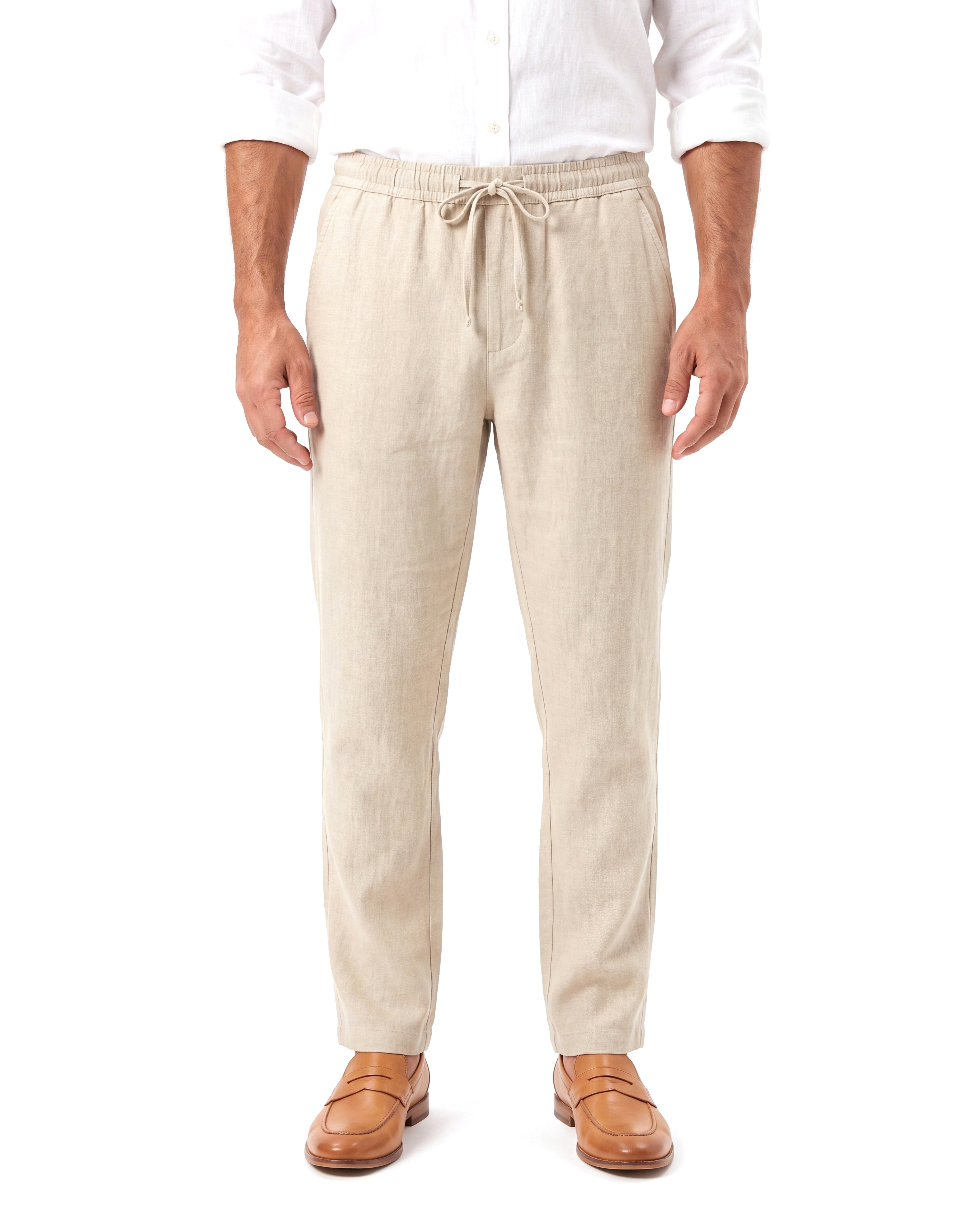 Men's Linen Summer Pants with Elastic Waist