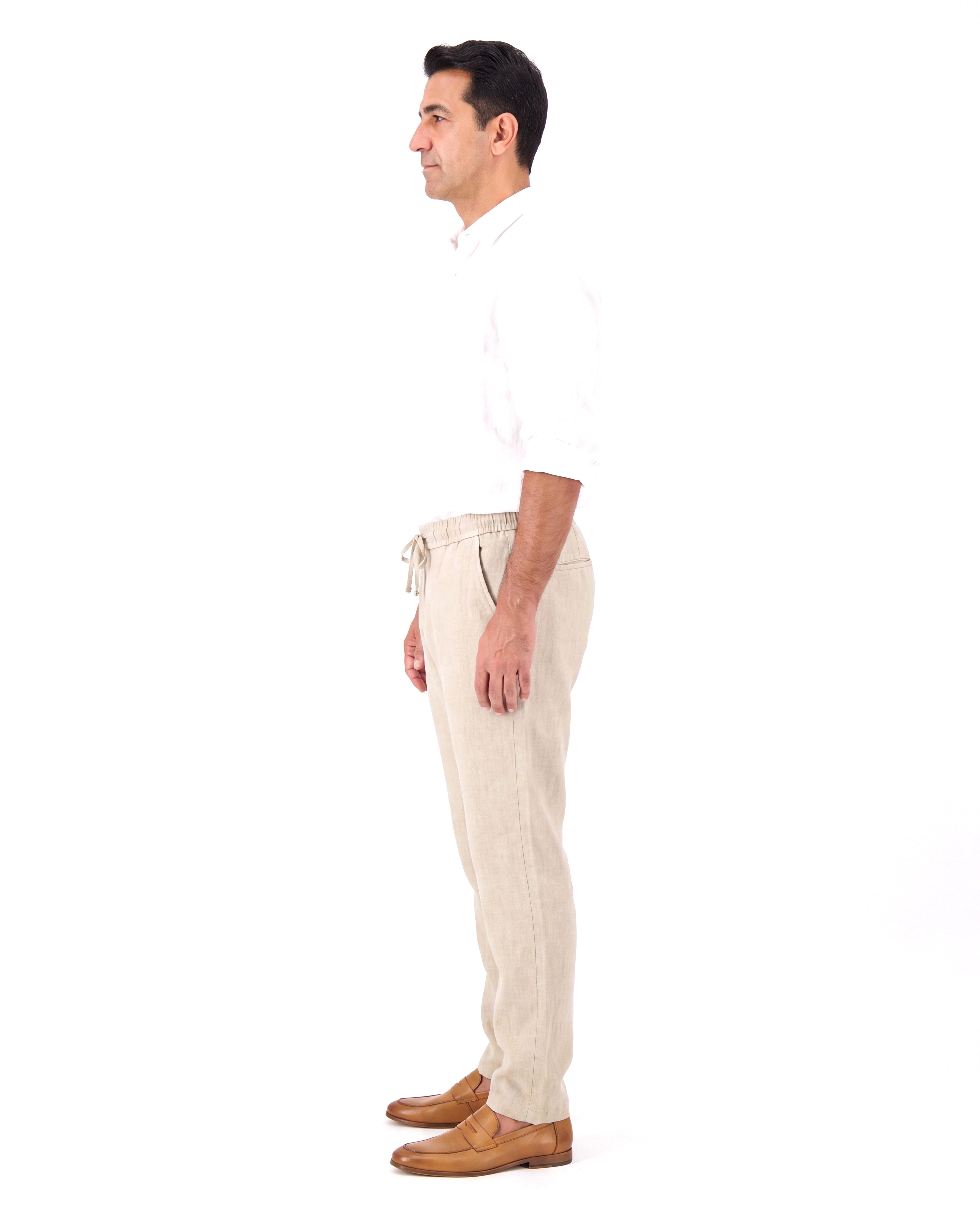 Men's Linen Summer Pants with Elastic Waist