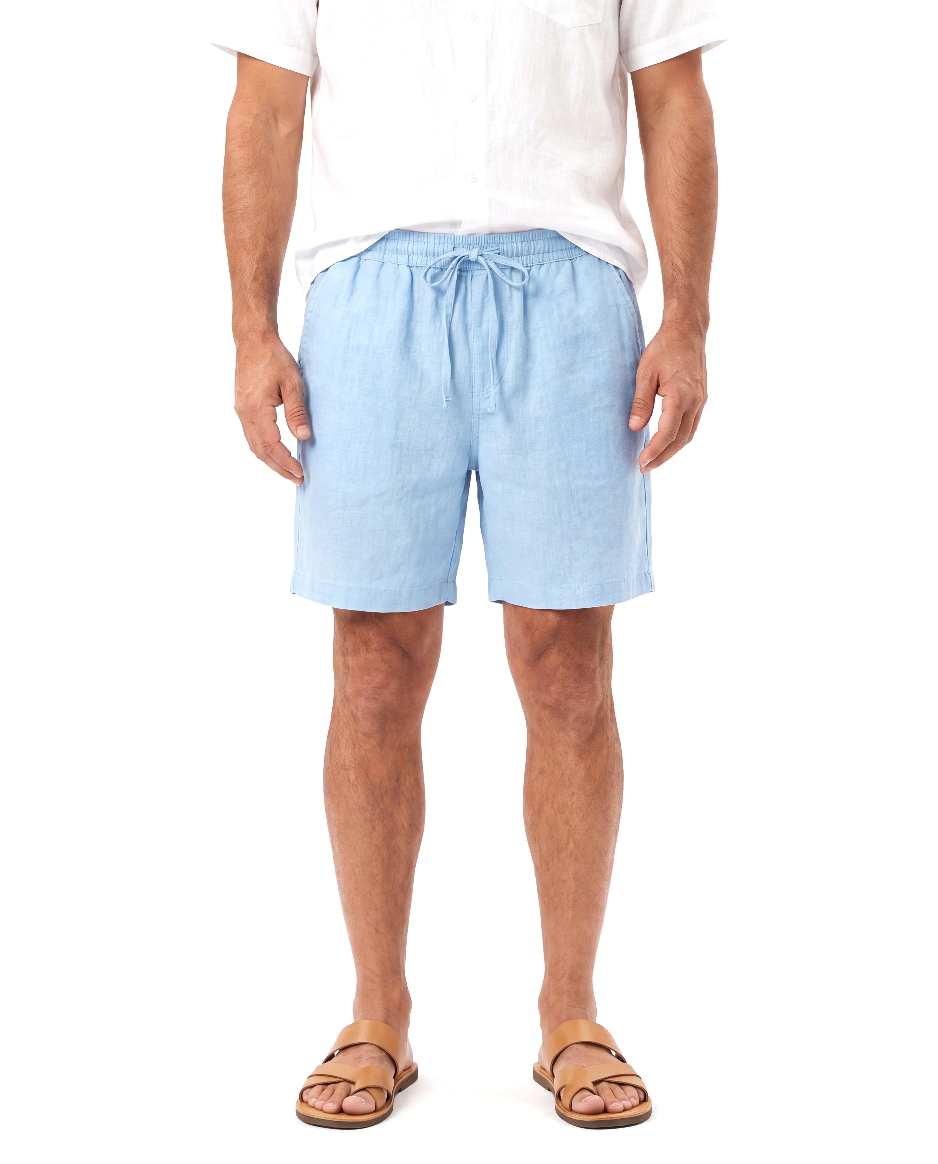 Men's Linen Shorts with Drawstring Waist