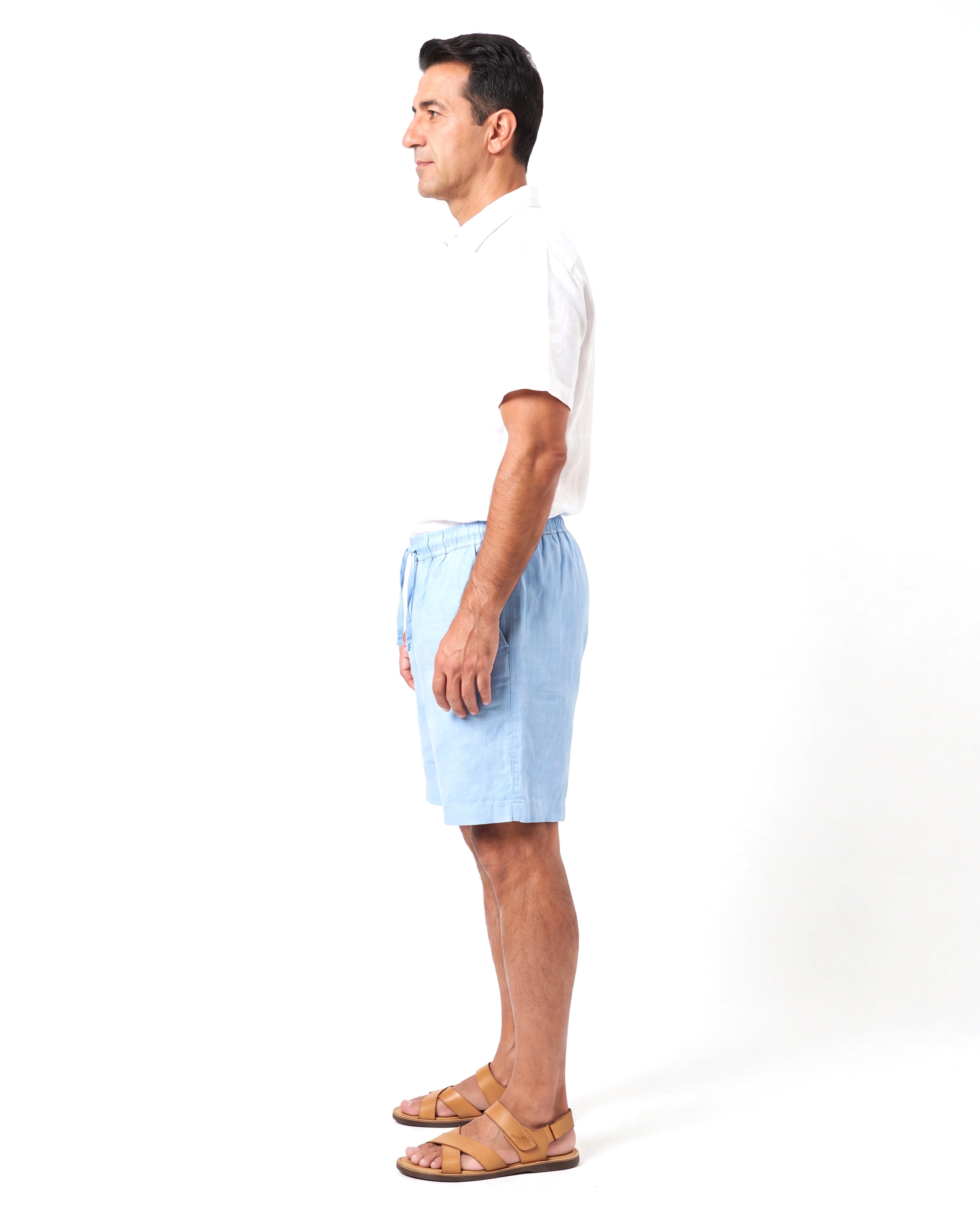 Men's Linen Shorts with Drawstring Waist