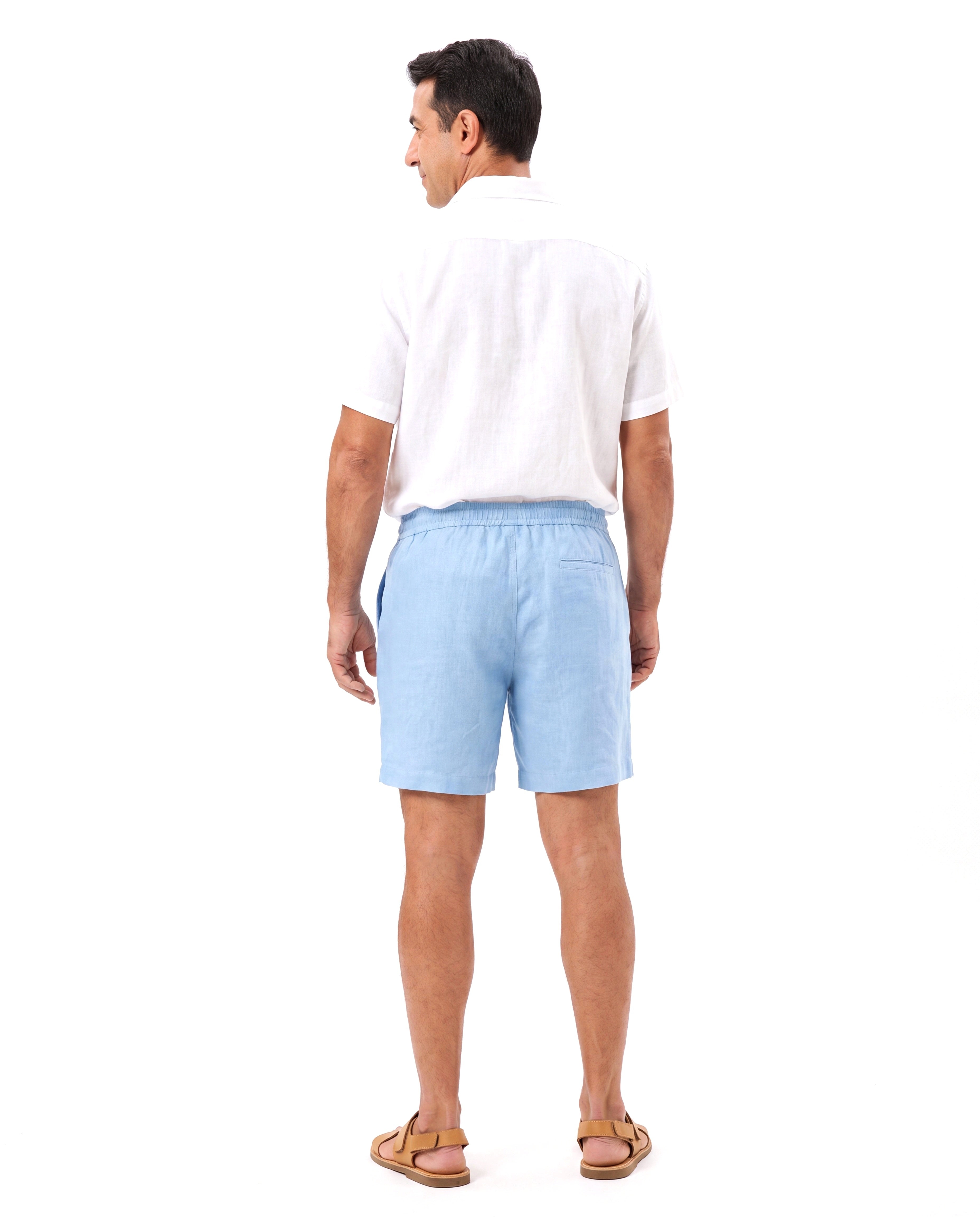 Men's Linen Shorts with Drawstring Waist