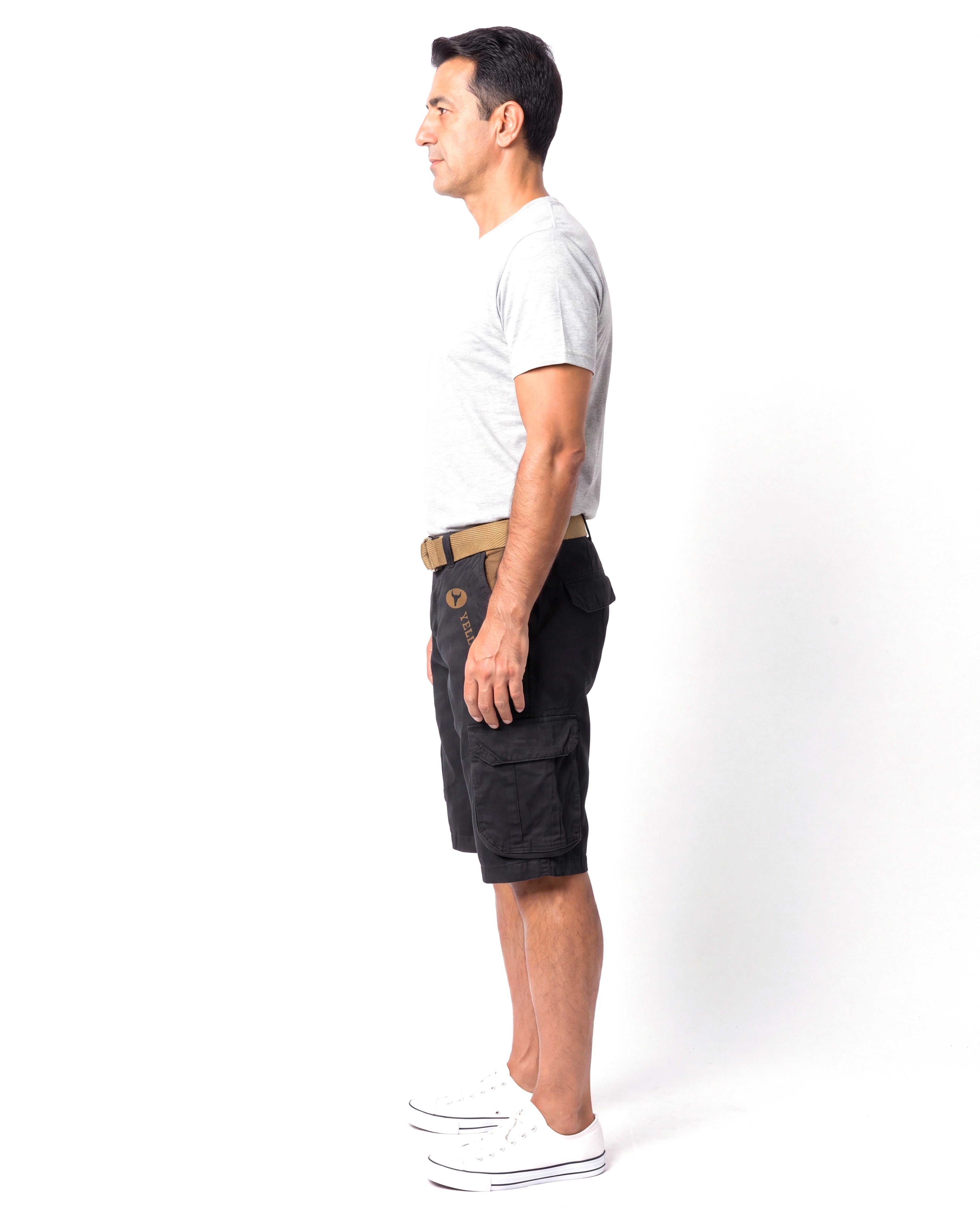 Men's Cotton Cargo Shorts with Multiple Pockets