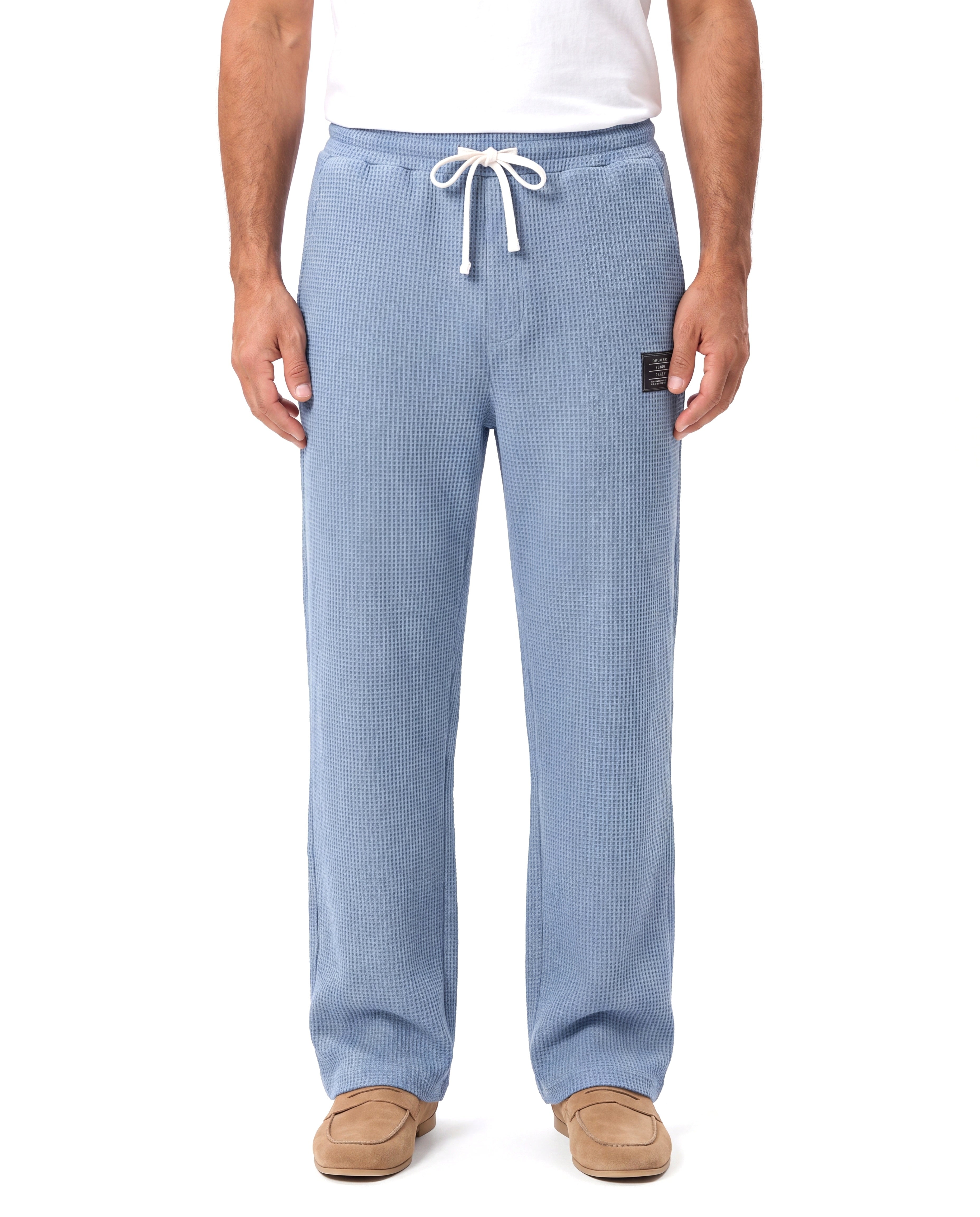 Men's Waffle-Knit Joggers with Drawstring